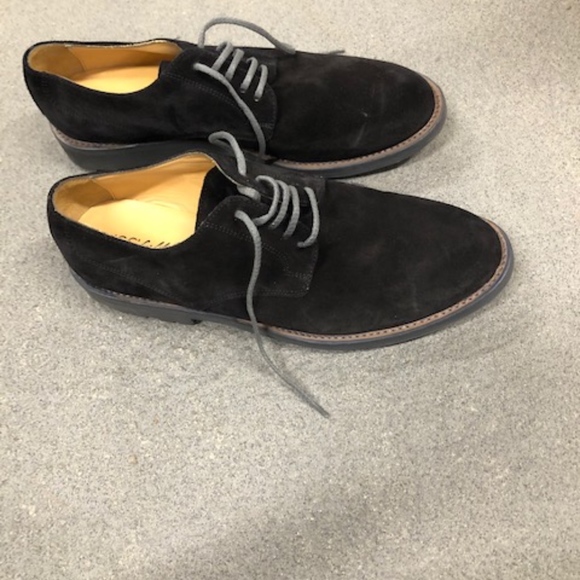UGG Collection Italian Mens Suede Dress Black Shoe main image 4